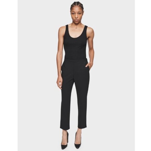 6397 NWT Relax, Straight leg, Flat front Lightweight Wool Stretch Black Crop, 10 - Picture 2 of 16